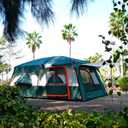 KTT Extra Large Tent 12-14 Person,Family Cabin Tents,2 Bay-Windows,2 Rooms and 3 Doors 3 Windows with Mesh,Waterproof,Straight Wall,Double Layer,Big Tent for Outdoor,Picnic,Camping