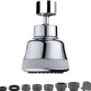 Faucet Aerator Faucet Sprayer Attachment, Kitchen Faucet Head Replacement with 4 Spray Modes, 360° Swivel Faucet Extender Anti-Splash Sink Sprayer Faucet Nozzle Head (Smooth, Silver)