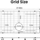 Sink Protector Grid 27-9/16"x14-9/16", Rear Drain with Corner Radius 3/16" | 304 Stainless Steel Heavy‑Duty Kitchen Sink Grate–Single‑Bowl Bottom Rack with Rubber Feet 2Pack, Heat & Scratch Resistant, 27-1/2" X 15-9/16"