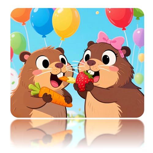 NightWind Cute Capybara Mouse Pad with Non-Slip Rubber Base, Easy Gliding, Spill-Resistant Surface, Durable Materials, Portable, 8.66 * 7.08 Inch Small Gaming Mousepads Desk Mat for Computers Laptop
