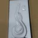 Modern Flame Sculpture Decor Flame Statue with Glass Ball Resin Abstract Art Figurines Centerpiece for Home Living Room Stand Coffee Table Office Decor (Medium White)