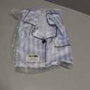 Kids Satin Pajamas Set, 2 Pieces Silky Pjs Short Sleeve & Pants Sleepwear Loungewear Button Down Pjs Set for Boys and Girls Blue Striped