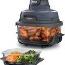 Ninja Crispi 4-in-1 Glass Air Fryer | With Non-Toxic 4QT & 6-Cup Glass Containers & Lids | Microwave, Freezer, Dishwasher Safe | 450F Max Temp |1500 Watt | Cyberspace | FN101GY