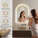 Arched LED Bathroom Mirrors with Lights 24"x32" LED Mirror for Bathroom,Led Vanity Mirror, Anti-Fog,LED Mirrors with Light, Anti-Fog, Dimmable, 3 Color, Shatterproof, Touch Sensor