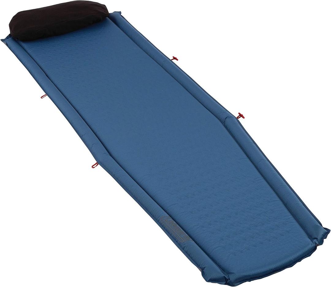 Coleman Silverton Self-Inflating Sleeping Pad, Lightweight Camping Pad with Pillow, Comfortable Sleeping Mat with Side Bumpers, Easy Inflation (76 x 22 x 1.5 in.)