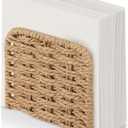 Woven Rattan Wicker Upright Napkin Holders for Table Standing Paper Dispenser for Guest Restaurant Kitchen Bathroom Room Cocktail Decoration Indoor & Outdoor Party Use(Classic,Flaxen)