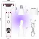 Wet & Dry Electric Razor for Women Men,4 in 1 Rechargeable Led Display Electric Shaver and Facial Hair Remover,Painless Ladies Body Razors for Nose Face Body Leg Bikini Arm Hair (White)