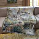 Virah Bella Inspirational Tapestry Throw Blanket 50" x 60" Bible Verse Fringed Woven Tapestry Throw - Cozy & Beautiful Religious-Themed Blanket