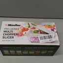 Mueller Pro-Series 10-in-1, 8 Blade Vegetable Chopper, Onion Mincer, Cutter, Dicer, Egg Slicer with Container, French Fry Cutter Potato Slicer, Home Essentials, Salad Chopper White Sand/Green