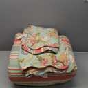 Waverly Spring Bling Modern Farmhouse Floral 3-Piece Reversible Quilt Bedpread Set, King, Vapor