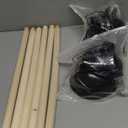 Dandat 6 Pcs Rubber Toilet Plunger with Double Thrust Force Suction Cup Long Wooden Handle Toilet Bowl Plunger Heavy Duty Pump Clogged Solution for Bathroom Stores Restaurants (Black)