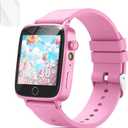 NBKLS Kids Smart Watch for Girls with 1.54" HD Touch Screen, Selfie Camera & Video, 26 Puzzle Games, Flashlight, Music Player, Pedometer, Kids Watch Birthday for Girls Ages 3-12