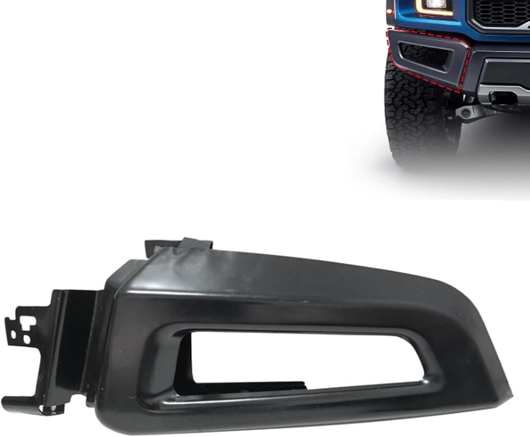 SecosAutoparts Passenger Bumper End Extension Trim Cover Front Right Side Compatible with Ford F150 Raptor 2017 2018 2019 2020 Replace# FO1005119, HL3Z17810B