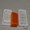 Leisure LED RV Exterior Porch Utility Light - 12v 280 Lumen Lighting Fixture. Replacement Lighting for RVs, Trailers, Campers, 5th Wheels. White Base, Clear and Amber Lens Included (White, 2-Pack)