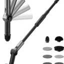 HOTO Flexi Cordless Electric Spin Scrubber, Adjustable Angle, Extendable Handle, Smart Display, IPX7 Waterproof, Powerful Cleaning Scrubber with 8 Replaceable Brush Heads, for Bathtub, Bathroom, Tile