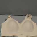 Bras for Women No Underwire Full Coverage Adjustable Bra Comfort Wireless Ribbed Bras 2025 (Large, Beige)