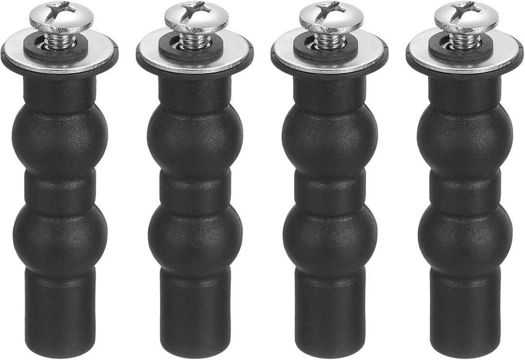 uxcell 4Pcs Toilet Seat Hinge Screw, Stainless Steel Universal Toilet Seat Screws Expanding Rubber Bolt with 0.79" Gasket for Toilet Seat Replacement Parts
