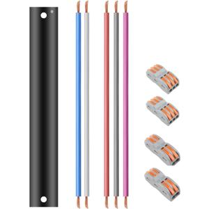 28" Ceiling Fan Downrod, 【1" Outside Diameter】Matte Black Extension Downrod Including 5 Extension Wires and 4 Wiring Clips(No Threads)