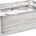 Pack Of 12-1/4-Size (Quarter) Sheet Cake Aluminum Foil Pan Extra Sturdy and Durable  Great for Bake Sales, Events and Transporting Food - 12-3/4" x8-3/4 x 1-1/4"