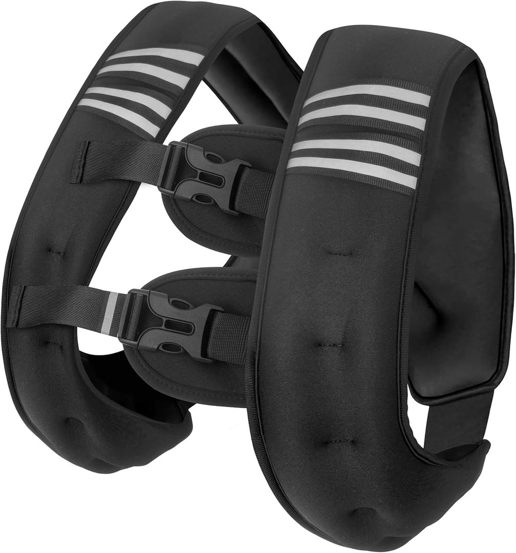 Weighted Vest Men or Women - 6lb/8lb/12lb/16lb/20lb/25lb/30lb Weights with Reflective Stripe, Weighted vest for Workout Equipment for Strength Training Night Running (Black) (Torn snap)