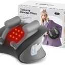 Shiatsu Neck Massager with Heat, Cordless Portable Cervical Traction Device with 10-Minute Timer for Full Body Muscle Pain Relief, Electric Deep Tissue Kneading Massage Pillow(Black)