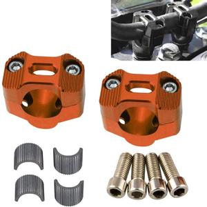 Universal Motorcycle 7/8" 1 1/8" 22MM 28MM CNC Aluminum Handlebar Handle Risers Adjustable Fat Bar Adapter Mount Clamps Universal For EXC KLX KXF YZF CRF XR SX SXF XCW WR YZ Dirt Pit Bike (Orange)