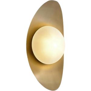 Mid Century Modern Wall Sconce, Gold Sconces Wall Lighting Fixtures Brushed Finish Crescent Shape Decor Wall Lamp Wall Mount Light for Hallway Bedroom Living Room Bathroom (1-Pack)