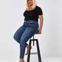 Women's Plus Size Jeans Skinny High Waisted Stretchy Ankle Jean with Pockets Tummy Control Denim Pants Trendy