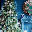 Pinkunn 6 Pcs Blue White Coastal Christmas Tree Ornaments 15.74 Inch Starfish Christmas Picks and Spray Beach Artificial Tree Toppers Ocean Branches Twigs Filler for Xmas Vase Crafts Decor