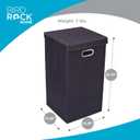 BIRDROCK HOME Single Laundry Hamper with Lid and Removable Liner | Linen | Easily Transport Laundry | Foldable Hamper | Cut Out Handles