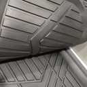 Amazon Basics 3-Piece All-Weather Heavy Duty, Full Set PVC Floor Mats for Universal Fit in Cars, SUVs, and Trucks, Black, Trim to Customize
