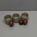 SYJAN HOME Ceramic Espresso Cups Set of 3,Small Coffee Mugs,Expresso Shot Cups,4 oz Porcelain Demitasse Cups,Perfect for Espresso Machine and Coffee Maker (Natural Beige, S + Round Handle) (One Of The Cups Has A Broken Handle)