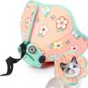 Cat Cone Collar Soft for Wound Healing for Large Cats(Exotic Shorthair Persian Ragdoll), Air Breathable Neck Recovery Cone Anti Scratch Licking, Adjustable Surgery Cat Head Cone Alternative (L(Circumference:7.87''-11''in), Green-Pink)