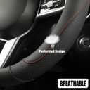 Microfiber Leather Steering Wheel Cover, Breathable, Anti Slip, 13.5 inch to 14 inch, Black