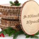 Tioncy 10 Pack Large Wood Slices for Centerpieces Unfinished Rounds Wood Slabs for Tables Decor Natural Wooden Circle for DIY Crafts Rustic Wedding Centerpiece Decor (9-10 Inch)