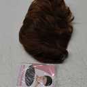 SEVENCOLORS Short Brown Wigs for White Women Synthetic Layered Pixie Cut Wigs with Bangs Natural Looking Mixed Auburn Short Hair Wig