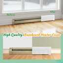 2 Ft Baseboard Heater Cover with Left and Right End Caps White Baseboard Radiator Covers for Bathroom Hydronic System
