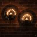 Candle Sconces,Wall Candle Holder Set of 2, Multi-Angle Light Reflection for Wall Decor Living RoomDining Room 11.8" H x 10.8" W x 4.9" D