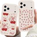 Zrutru 2 Pack Cherry Phone Case for iPhone 17 Pro Max 6.9",Cute Aesthetic Cases Kawaii Bow Design Pattern Cover for Girls Women,Soft Anti-Scratch Shockproof Protection Funda for iPhone 17 Pro Max 6.9"