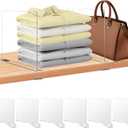 xydstay 6 Pack Clear Acrylic Shelf Dividers for Closet Organization, Purse Organizers for Closet, Clothing Dividers, Handbag Organizers for Shelves in Bedroom and Office
