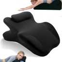 Sweet Spot Pillow, Memory Foam 27 Ergonomic Wedge Pillow for Couples Sleeping, Multi-Functional Bed Pillow Back Support Cushion, Ideal for Waist, Neck, and Multi-Position Comfort at Home - Black