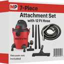 Maresh Products Compatible Replacement for Some Shop Vac & Ridgid Style Vacuum Cleaners Commercial Grade Hose with Tool Set, Has 2 1/4" Machine End Coupling & Uses the Standard 1 1/4" Hose Attachments