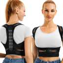 URSEXYLY Back Brace and Posture Corrector for Women and Men, Lightweight Shoulder Straightener Adjustable Full Back Support,Back Pain Relief Spine Corrector (Black, XS/S)