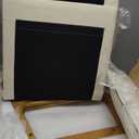 Karl home Accent Chair Mid-Century Modern Chair with Pillow Linen Fabric Upholstered Lounge Arm Chair with Solid Wood Frame & Soft Cushion for Living Room, Bedroom, Balcony, Beige