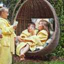 Floral Hanging Egg Swing Chair Cushions for Patio Hammock, 49"L x 49"W