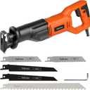 120V Reciprocating Saw, 6.0 Amp Variable Speed Corded Reciprocating Saw with 4/5" Stroke Length, 3000 SPM and 4-1/2" Max for Wood, Metal, PVC Pipe Cutting