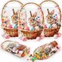 Gersoniel 50 Pcs Easter Candy Gift Bags with Handle Plastic Resealable Easter Sealing Pouches Treat Bunny Chicks Goodie Bags for Egg Hunt Holiday Party Small Gift Wrapping Supplies(Yellow Chick)