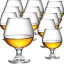 Brandy Wine Glasses Set of 12,Clear Glass Brandy Snifter 11 OZ,Short Stemmed Cognac Glasses Drinking and Tasting Glassware for Bourbon,Scotch,Spirit