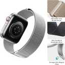 Magnetic Loop Band Compatible with Apple Watch S9/8/7/6/5/4/3 38/40/41/42/44/45/49mm, Ultra 1/2 49MM, Classy Stainless Steel Metal Mesh Strap fit iWatch SE, Women Men
