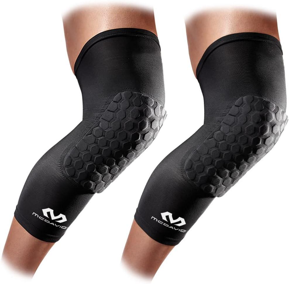 Knee Compression Sleeves: McDavid Hex Knee Pads Compression Leg Sleeve for Basketball, Volleyball, Weightlifting, and More - Pair of Sleeves (ADULT- Small, Black)